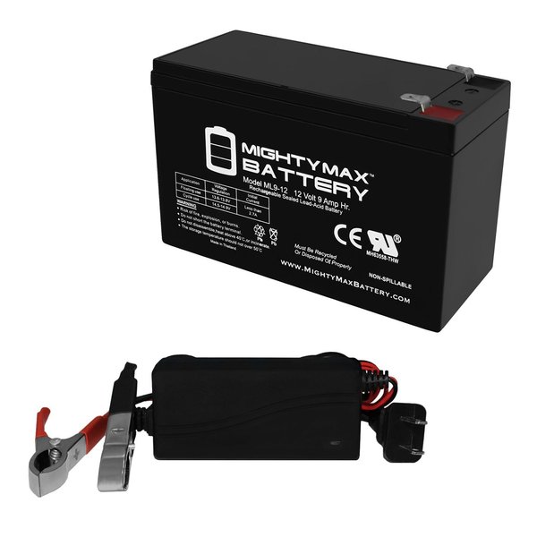 Mighty Max Battery 12V 9AH Replacement Battery for Tripplite OmniSmart 1400 With 12V 1Amp Charger MAX3834861